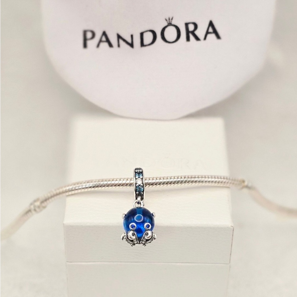 Pandora // Murano // Glass // Blue // Octopus // Silver // Dangle // Charm